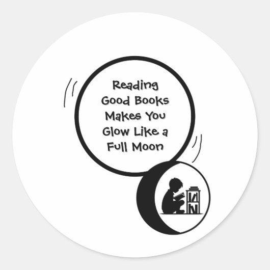 Kids Reading Sticker ラウンドシール (正面)