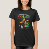 Kids Ready To Explore 2nd Grade Cute Astronaut Sec Tシャツ (正面)