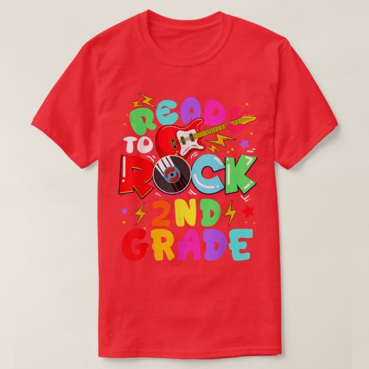 Kids Ready To Rock 2年生ギター新学期 Tシャツ (デザイン正面)