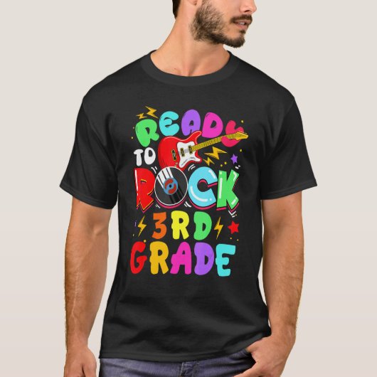 Kids Ready To Rock 3rd Grade Guitar Back To School Tシャツ (正面)