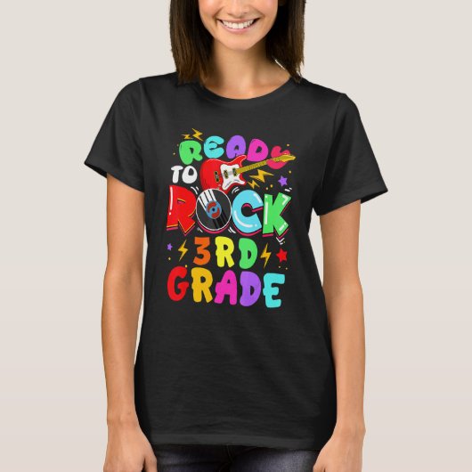 Kids Ready To Rock 3rd Grade Guitar Back To School Tシャツ (正面)