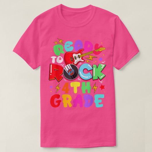 Kids Ready To Rock 4年生ギター新学期 Tシャツ (デザイン正面)