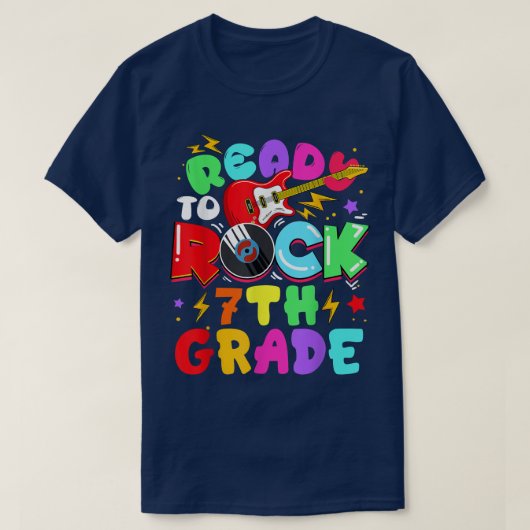 Kids Ready To Rock 7年生ギター新学期 Tシャツ (デザイン正面)