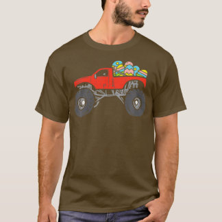 Kids Red Monster Truck Eggs Easter Egg Hunting Boy Tシャツ