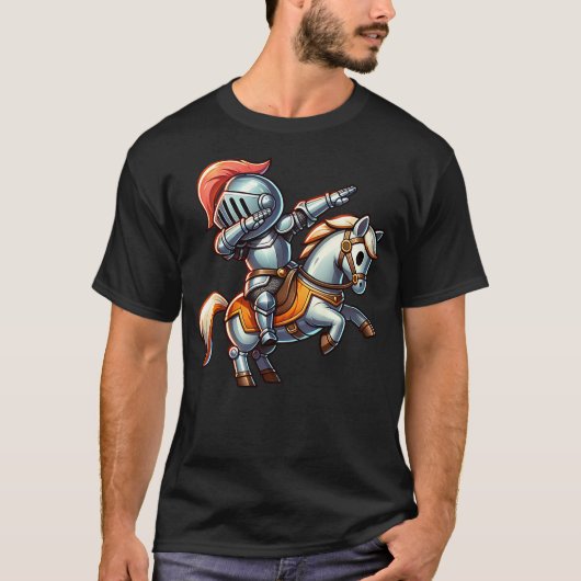 Kids Ren Faire Dabbing Medieval Knight Horse Renai Tシャツ (正面)