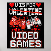 Kids Retro Video Game Valentines Day For Toddler B ポスター (正面)