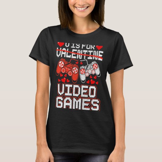 Kids Retro Video Game Valentines Day For Toddler B Tシャツ (正面)