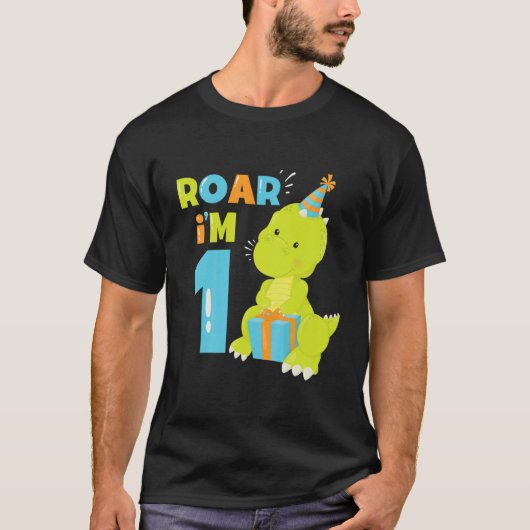 Kids Roar Im 1 Dinosaur 1St Birthday Party For 1 Y Tシャツ (正面)