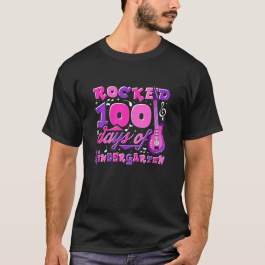 Kids Rocked 100 Days Of Kindergarten Tシャツ (正面)