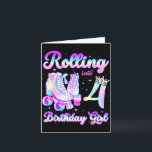 Kids Rolling Into 4 Roller Skating 4th Birthday Gi カード<br><div class="desc">Kids Rolling Into 4 Roller Skating 4th Birthday Girls Party</div>