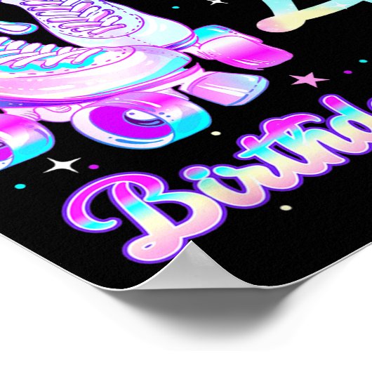 Kids Rolling Into 4 Roller Skating 4th Birthday Gi ポスター (角)