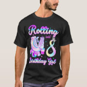 Kids Rolling Into 8 Roller Skating 8th Birthday Gi Tシャツ (正面)