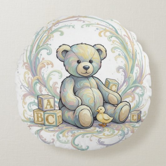 Kids Room Bear Round Cushion ラウンドクッション (正面)