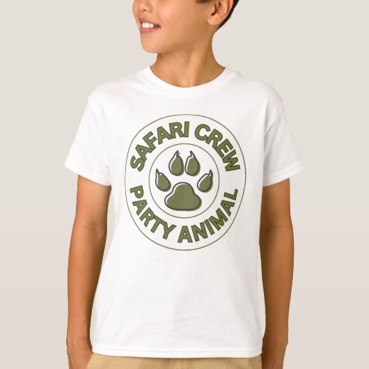 Kid's Safari Crew Party Animal Birthday Party Tシャツ (正面)