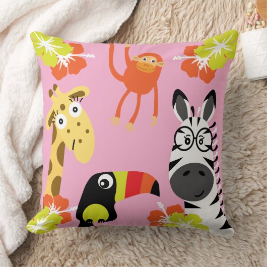 Kids Safari Nursery Art Bedroom Decor クッション (ブランケット)