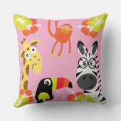 Kids Safari Nursery Art Bedroom Decor クッション (裏面)