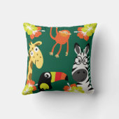 Kids Safari Nursery Art Bedroom Decor クッション (裏面)