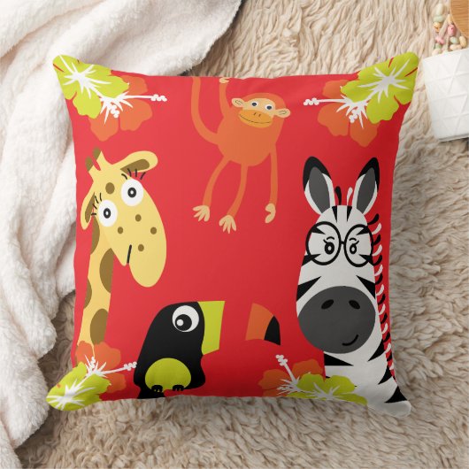 Kids Safari Nursery Art Bedroom Decor クッション (ブランケット)