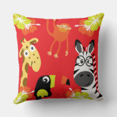 Kids Safari Nursery Art Bedroom Decor クッション (裏面)