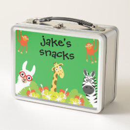 Kids Safari Preschool Food メタルランチボックス