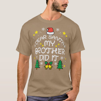 Kids Santa親愛 My Brotherがクリスマスをおもしろい飾った Tシャツ
