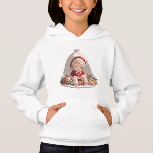 Kids Santa Christmas Pullover Hoodie (正面)