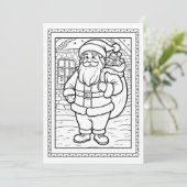 Kids Santa Coloring Christmas Flat Note Card シーズンカード (スタンド正面)
