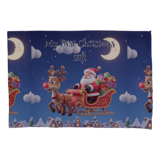 Kids' Santa Rudolph Standard Pillowcase 枕カバー (正面)