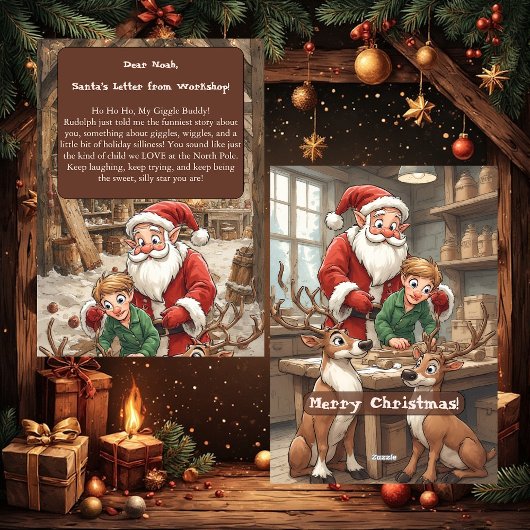 Kid's Santa’s Letter from Workshop North Pole  シーズンカード