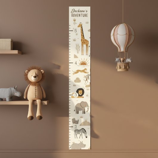 Kid's Savanna Sunrise Safari Growth Chart ID1259 ポスター