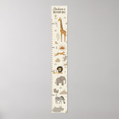 Kid's Savanna Sunrise Safari Growth Chart ID1259 ポスター (正面)