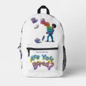 Kids School Backpack | Are You Bored? Art プリントバックパック (正面)