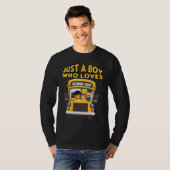 kids school bus  Just A Boy Who Loves School Buses Tシャツ (正面フル)