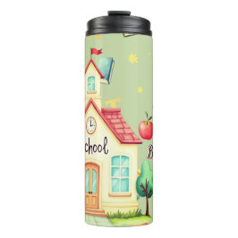 Kids School Water Bottle with Hand-Drawn School  タンブラー