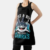 Kids Shark Lover Just A Boy Who Loves Shark海 エプロン (インサイチュ)
