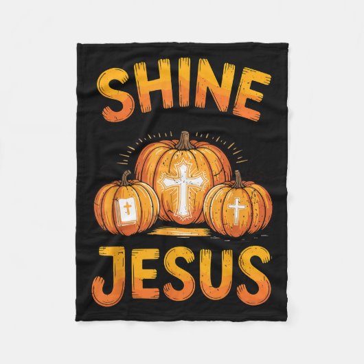 Kids Shine With The Light Of Jesus Funny Christian フリースブランケット (正面)