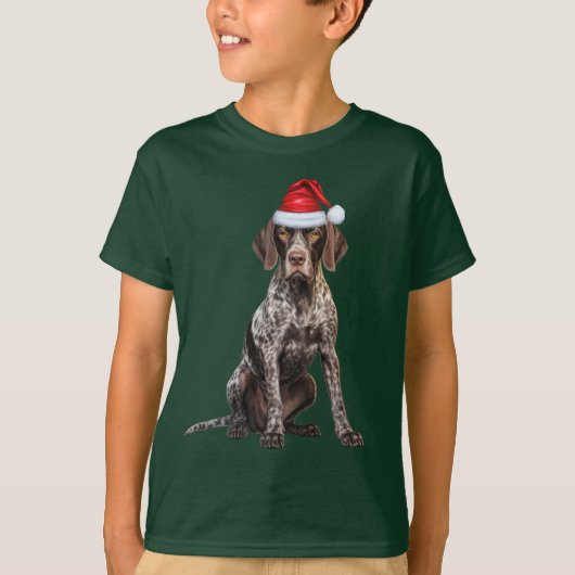 Kids Shorthair Pointer Dog Lover Funny Christmas Tシャツ (正面)