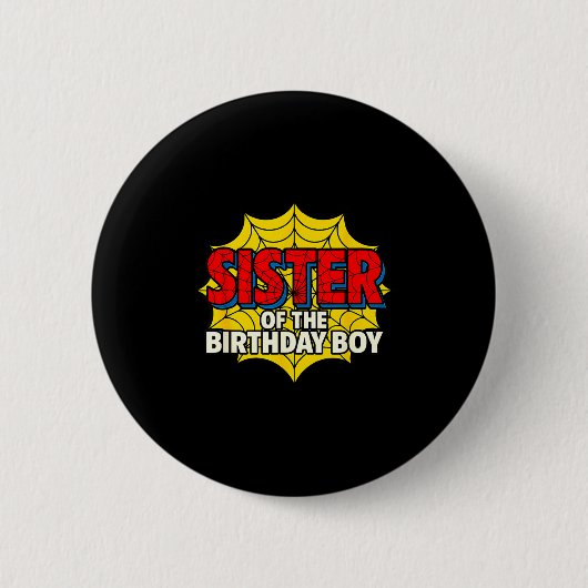 Kids Sister Of The Birthday Boy Sder Theme Party M 缶バッジ (正面)