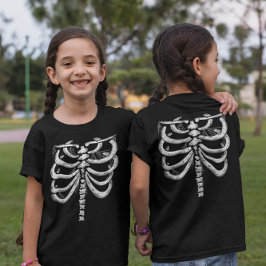 Kids Skeleton Halloween (Front and Back) T Shirt Tシャツ