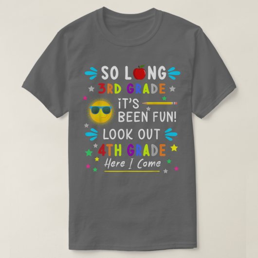 Kids So Long 3Rd Grade Here I 来 4Grade Gradu Tシャツ (デザイン正面)