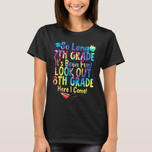Kids So Long 7th Grade Here I Come 8th Grade Back Tシャツ (正面)