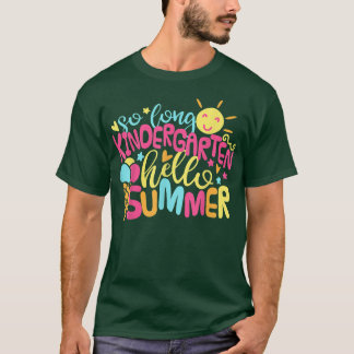 Kids So Long Kindergarten Hello Summer Girl Last D Tシャツ