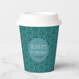 Kids Soccer Ball Blue Boys Birthday Party 紙コップ