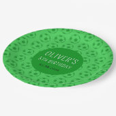 Kids Soccer Ball Green Boys Birthday Party ペーパープレート (アングル)