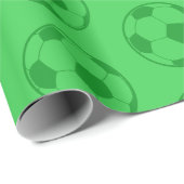 Kids Soccer Ball Green Boys Birthday Party ラッピングペーパー (ロールコーナー)