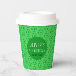 Kids Soccer Ball Green Boys Birthday Party 紙コップ