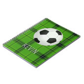 Kids Soccer Ball on Green Stripes School ノートブック (左側)