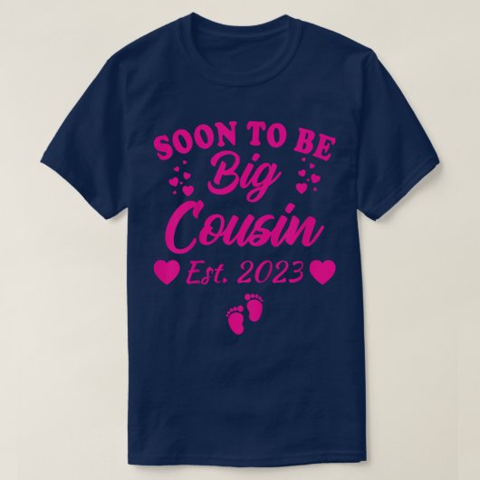 Kids Soon To Be Big Cousin 2023 Pregnancy Announce Tシャツ (デザイン正面)