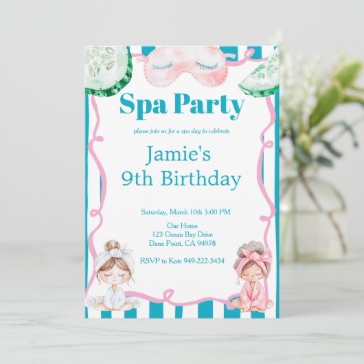 Kids Spa Party Birthday 招待状 (スタンド正面)