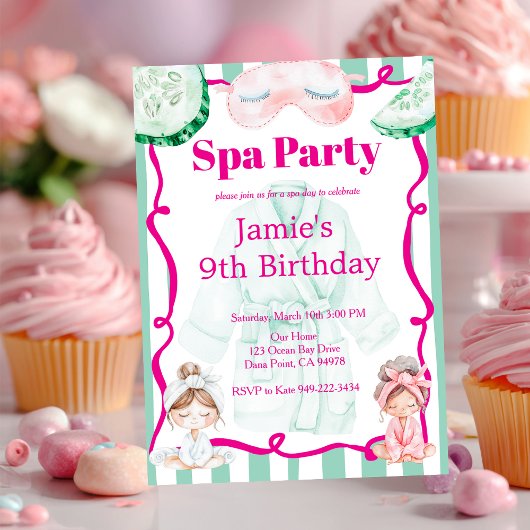 Kids Spa Party Birthday 招待状